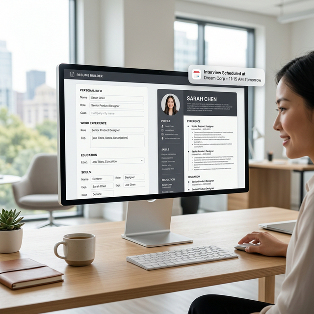 Professional Resume Builder Interface